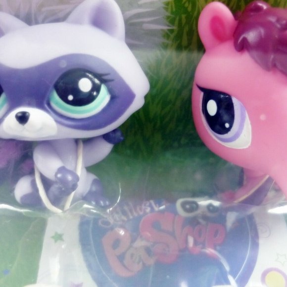 Littlest Pet Shop Pets Raccoon and Anteater Figures 2 Pack 2890 2891 NEW - Picture 3 of 4